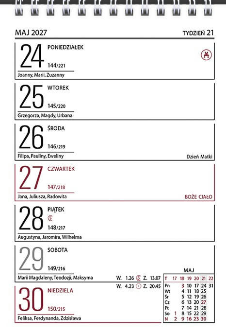 Kalendarz biurkowy Telegraph mini Zodiak H7
